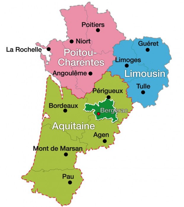 Infos sur » carte region nouvelle aquitaine » Vacances Arts Guides